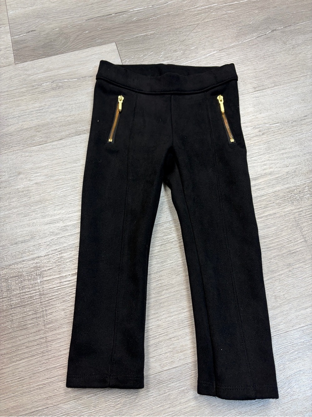 Janie and Jack Black Faux Suede Leggings